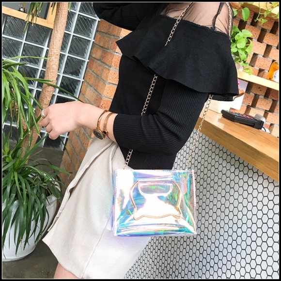 NEW Cat Face Handle Holographic Crossbody - Picture 8 of 8